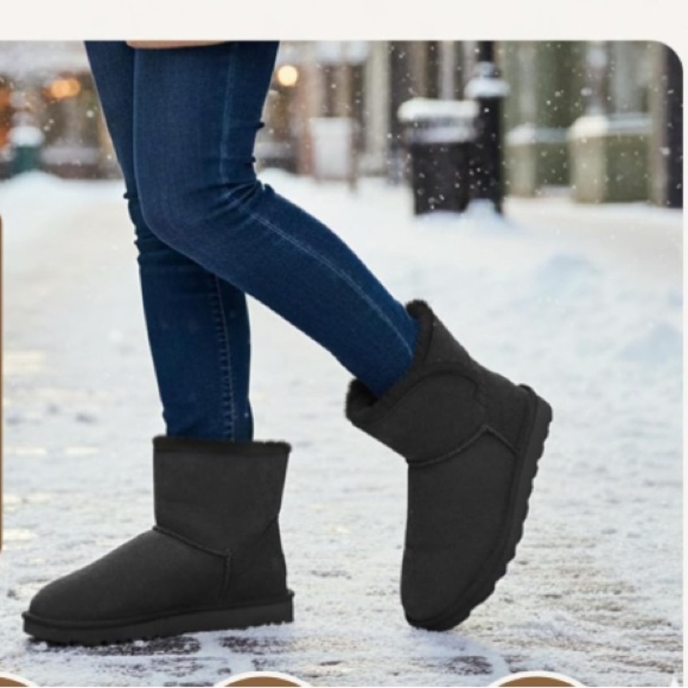 WaySoft Genuine Australia Sheepskin Snow Winter Boots for Women. Size 8